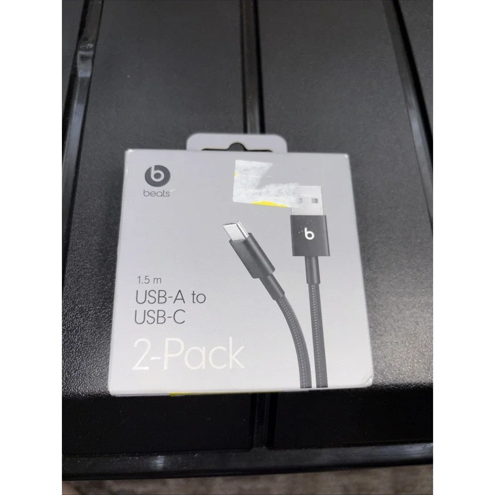 Beats USB-A to USB-C Woven Cables (1.5 m) 2-PACK Bolt Black BRAND NEW IN BOX